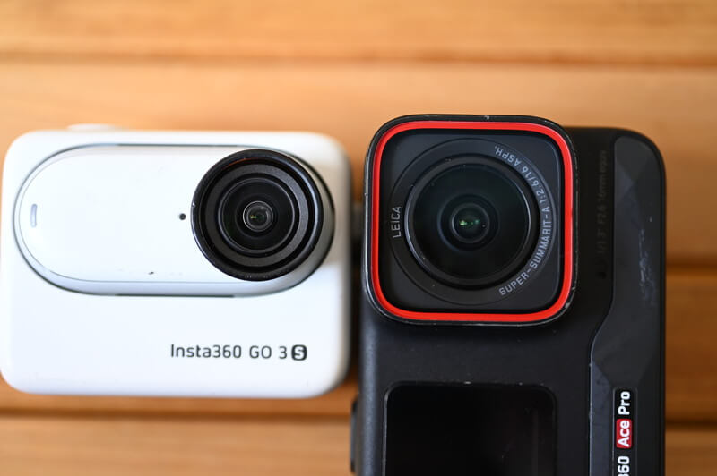 Insta360 GO 3SとAce Proのレンズアップ