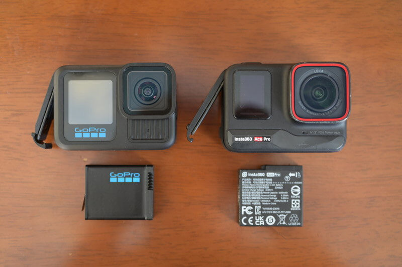 GoPro HERO 13とInsta360 Ace Proのバッテリー比較