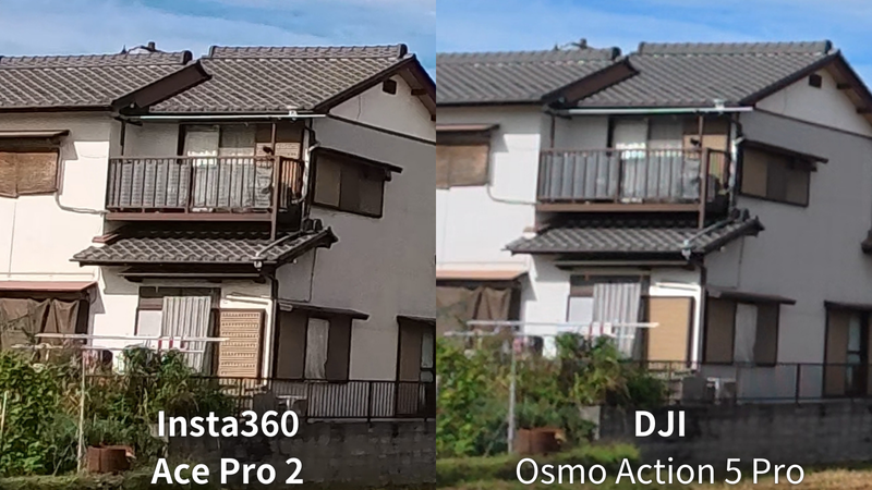 Insta360 Ace Pro 2とDJI Osmo Action 5 Proのズーム比較